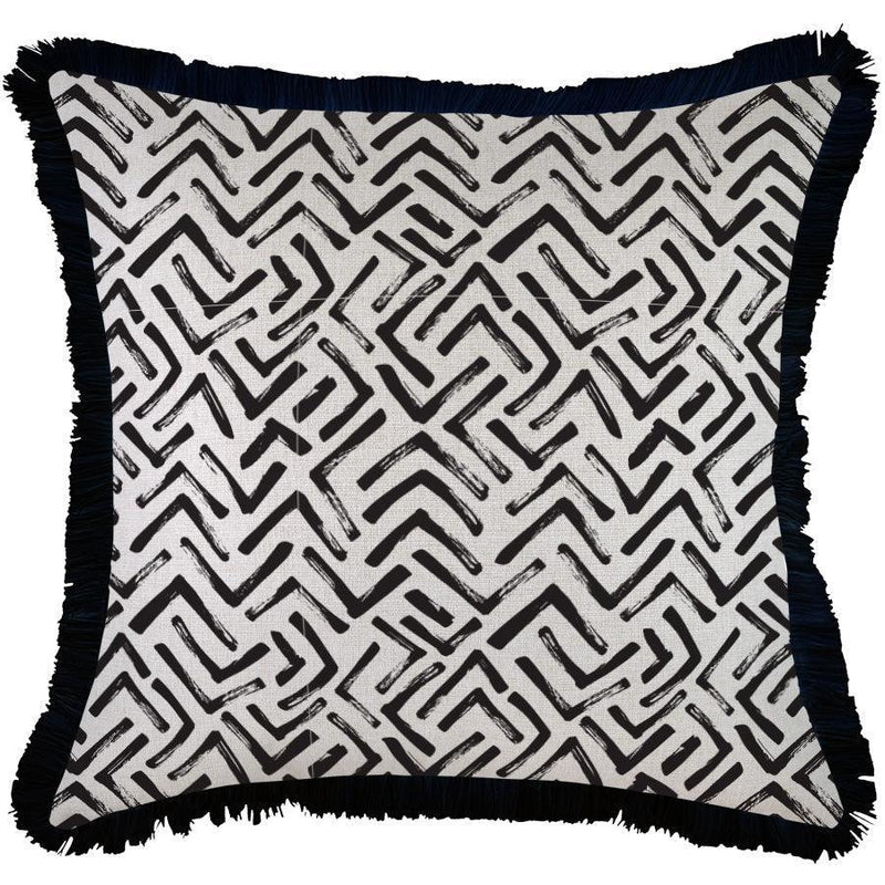 Cushion Cover-Coastal Fringe-Tribal-60cm x 60cm - John Cootes