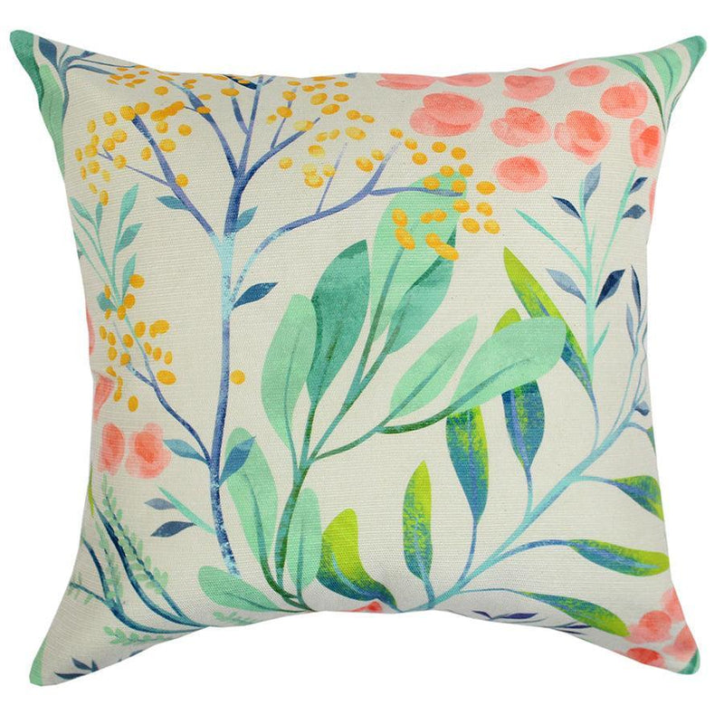 Cushion Cover-Watercolour Branches Summer-Single Sided-No Piping-45cm x 45cm - John Cootes