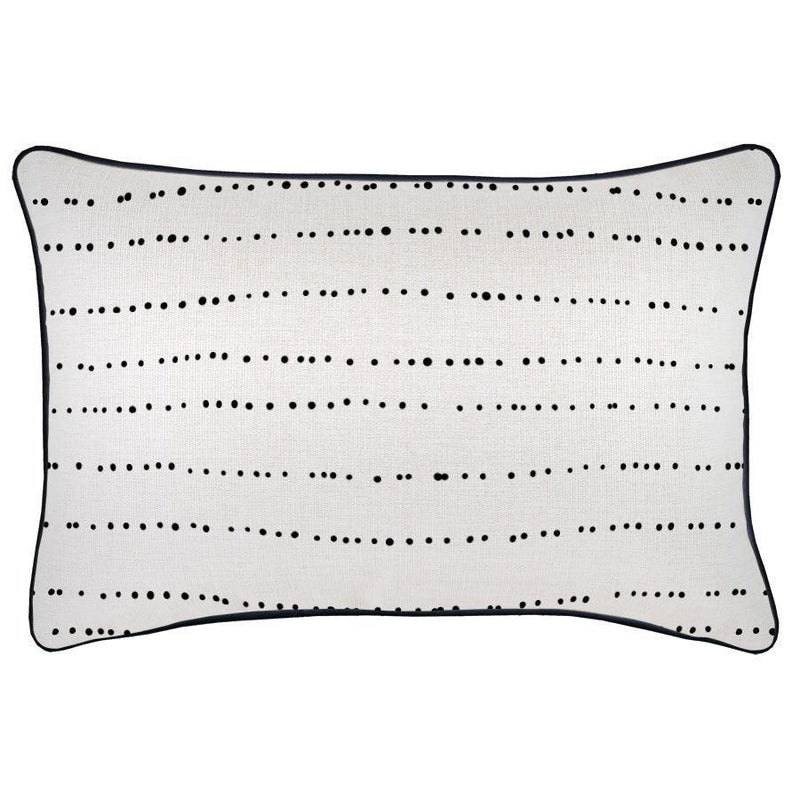 Cushion Cover-With Black Piping-Journey Black-35cm x 50cm - John Cootes