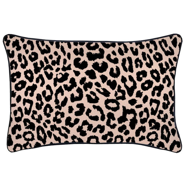 Cushion Cover-With Black Piping-Jungle Peach-35cm x 50cm - John Cootes