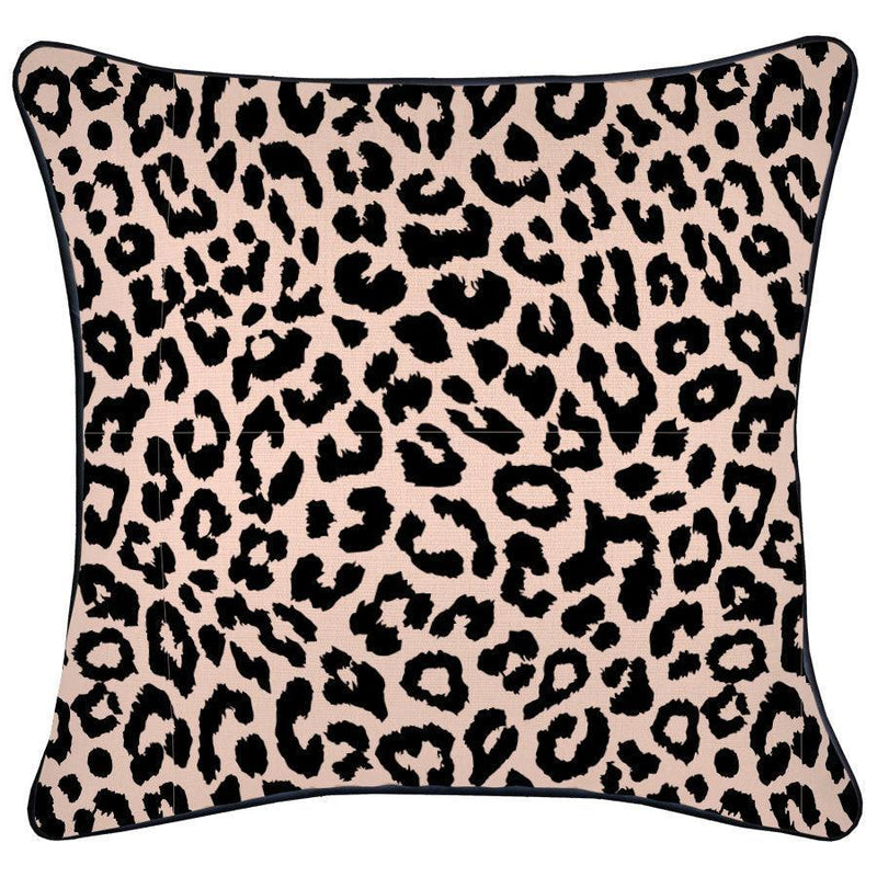 Cushion Cover-With Black Piping-Jungle Peach-45cm x 45cm - John Cootes