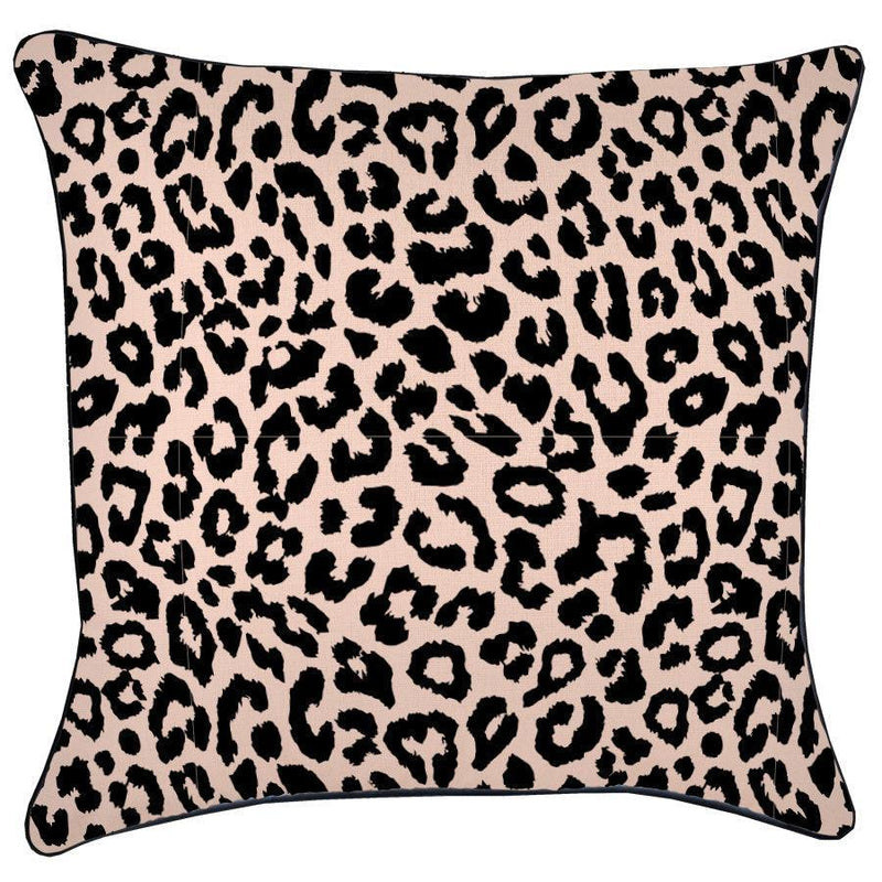 Cushion Cover-With Black Piping-Jungle Peach-60cm x 60cm - John Cootes