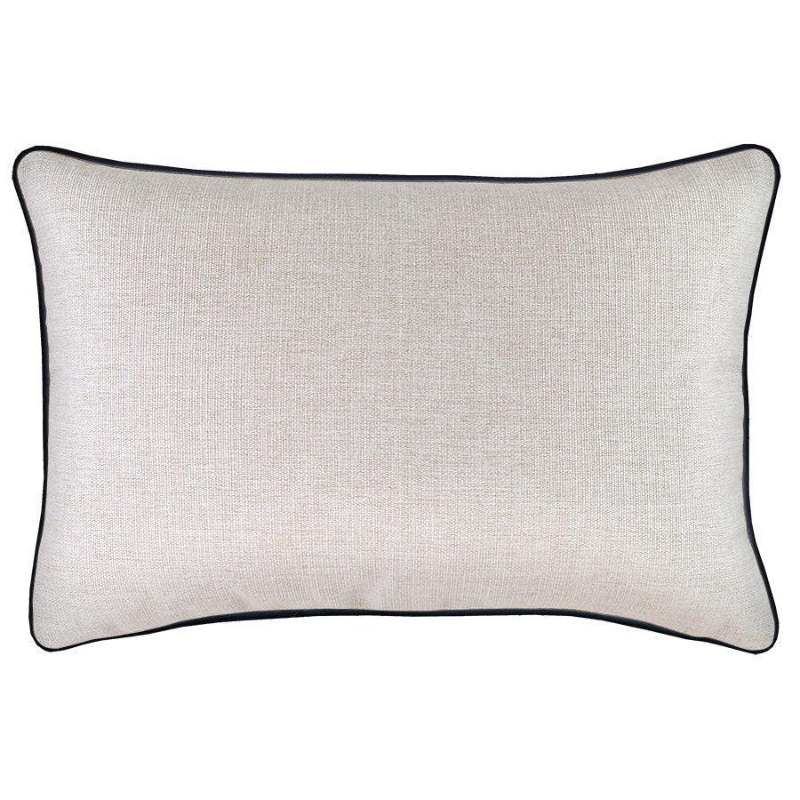 Cushion Cover-With Black Piping-Natural-35cm x 50cm - John Cootes