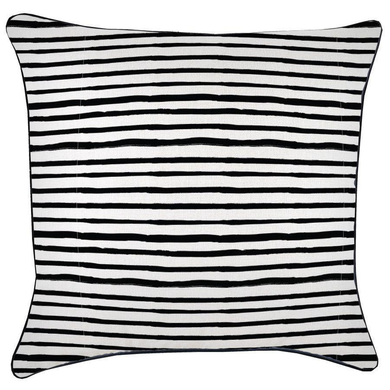 Cushion Cover-With Black Piping-Paint Stripes-60cm x 60cm - John Cootes