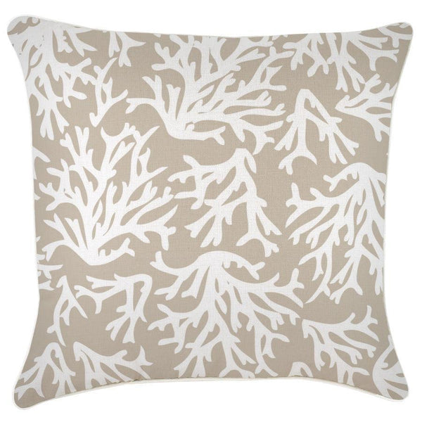 Cushion Cover-With Piping-Coastal Coral Beige-60cm x 60cm - John Cootes