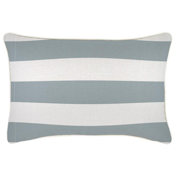 Cushion Cover-With Piping-Deck-Stripe-Smoke-35cm x 50cm - John Cootes