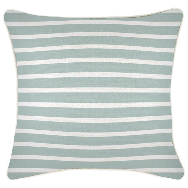 Cushion Cover-With Piping-Hampton Stripe Seafoam-45cm x 45cm - John Cootes