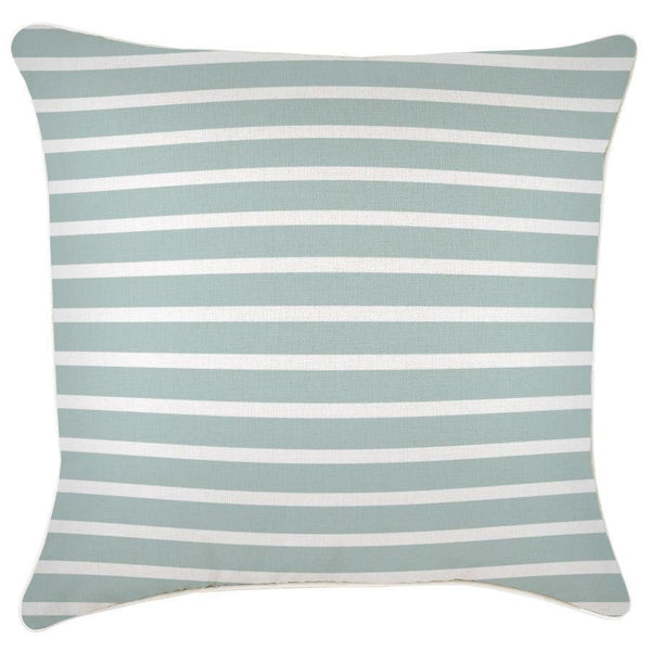 Cushion Cover-With Piping-Hampton Stripe Seafoam-60cm x 60cm - John Cootes