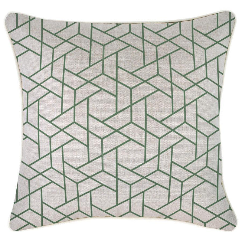 Cushion Cover-With Piping-Milan Green-45cm x 45cm - John Cootes