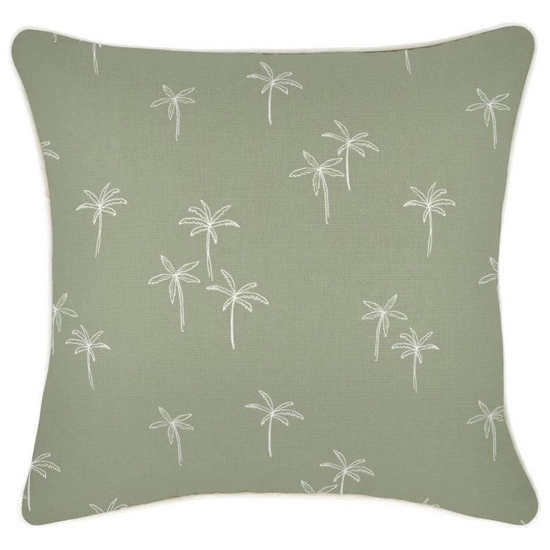 Cushion Cover-With Piping-Palm Cove Sage-45cm x 45cm - John Cootes