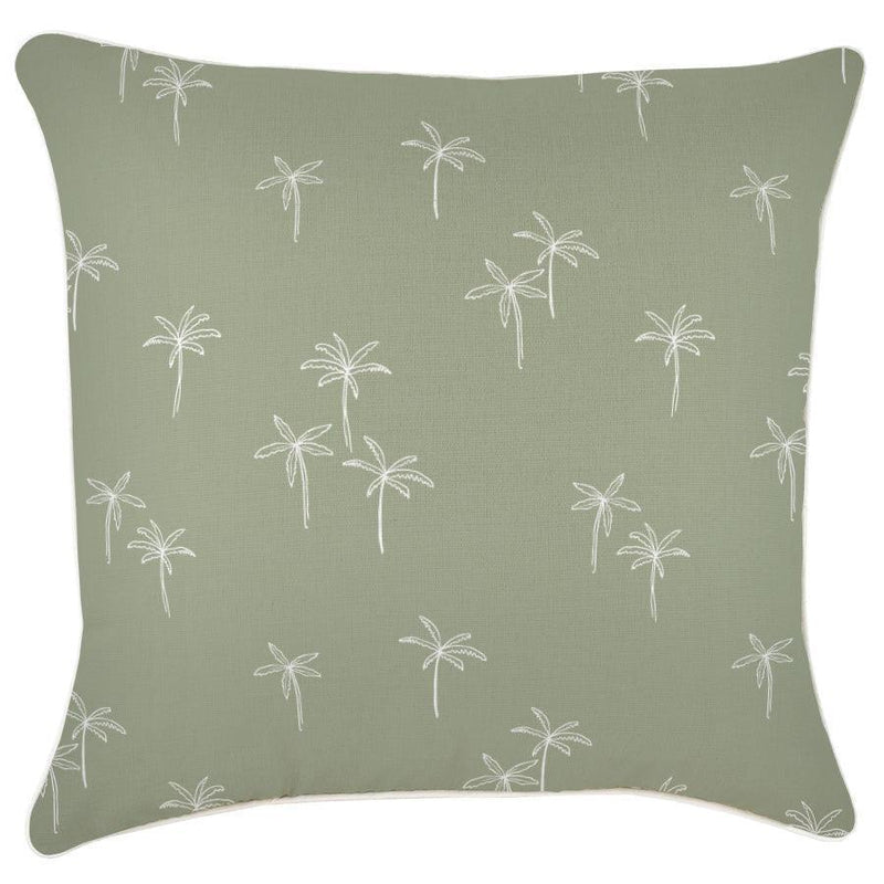 Cushion Cover-With Piping-Palm Cove Sage-60cm x 60cm - John Cootes