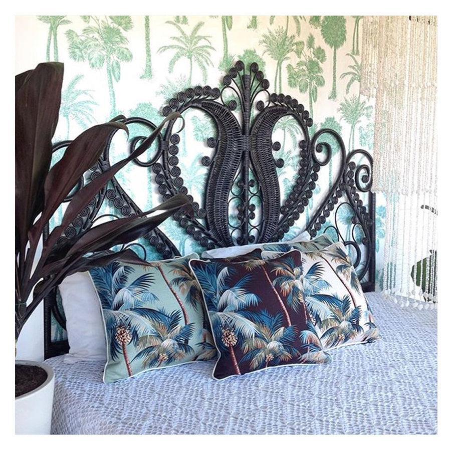 Cushion Cover-With Piping-Palm Trees Lagoon-60cm x 60cm - John Cootes