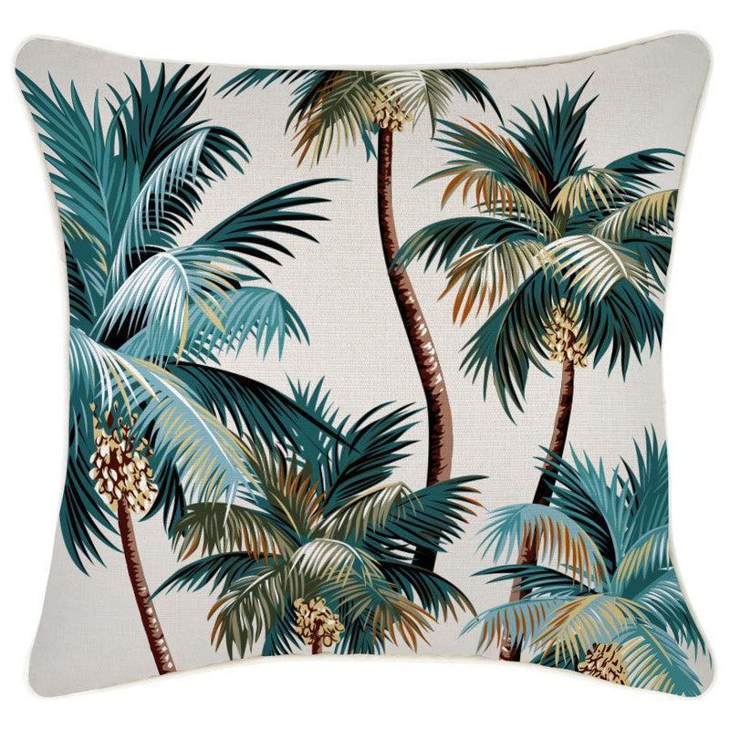 Cushion Cover-With Piping-Palm Trees Natural-45cm x 45cm - John Cootes