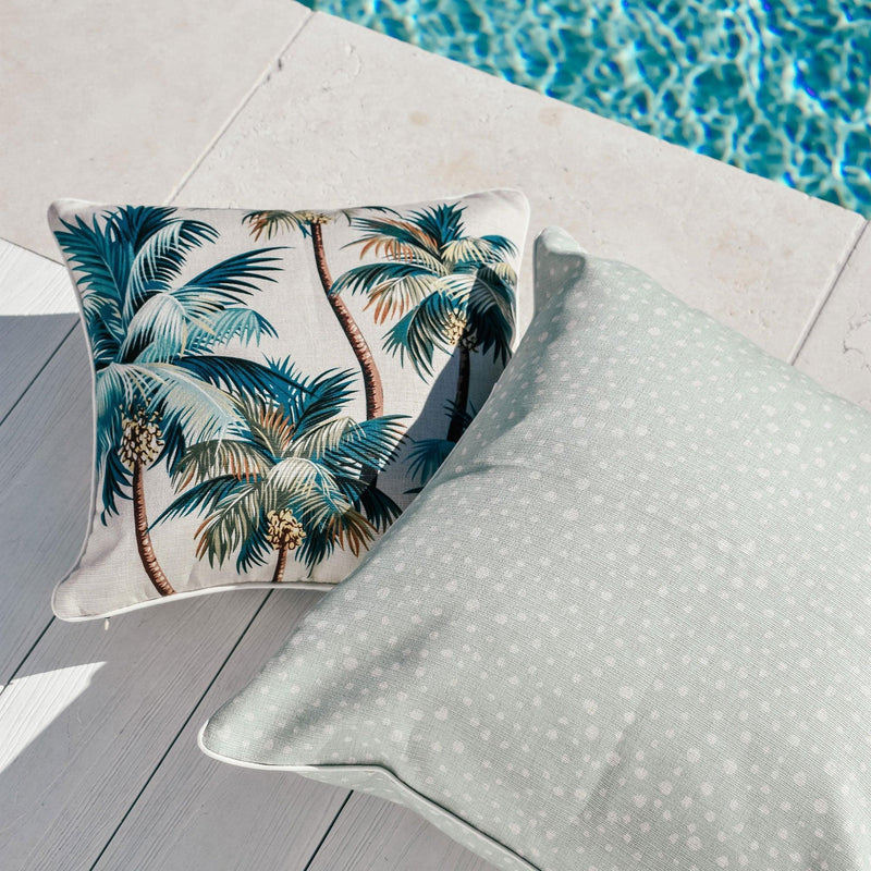 Cushion Cover-With Piping-Palm Trees Natural-45cm x 45cm - John Cootes