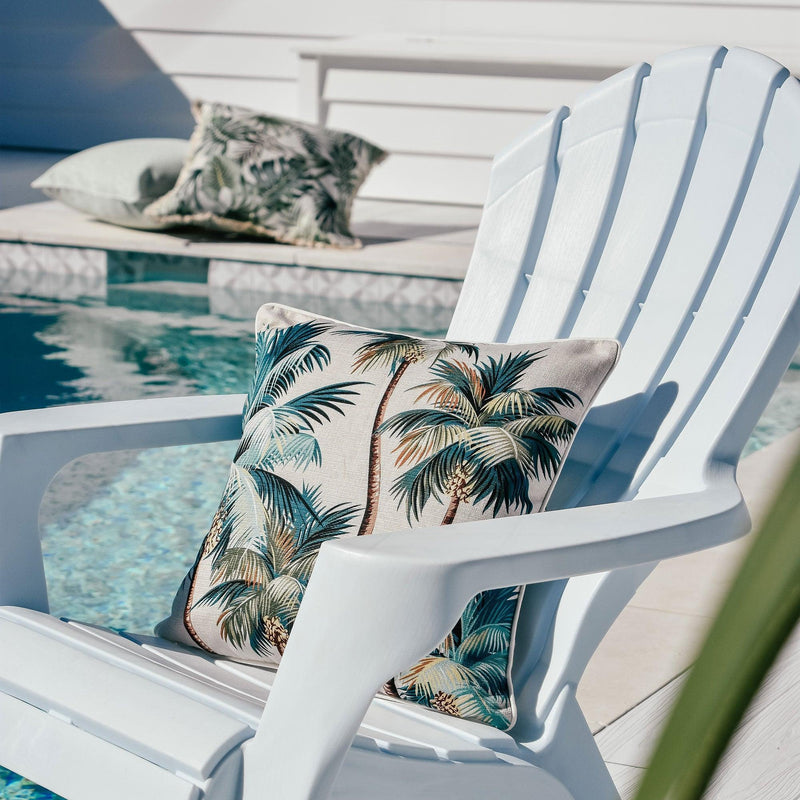 Cushion Cover-With Piping-Palm Trees Natural-45cm x 45cm - John Cootes