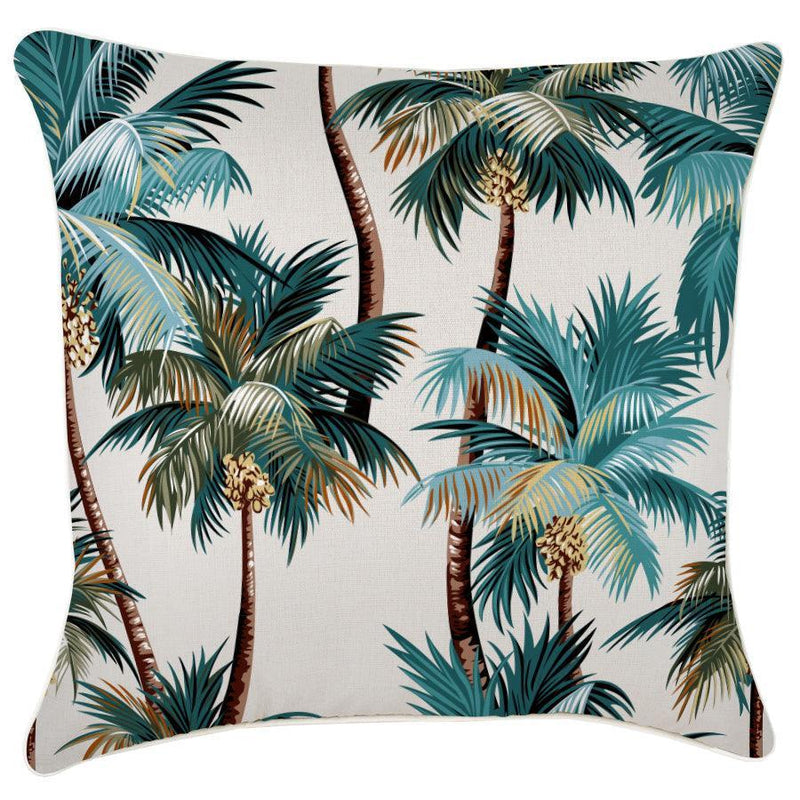 Cushion Cover-With Piping-Palm Trees Natural-60cm x 60cm - John Cootes