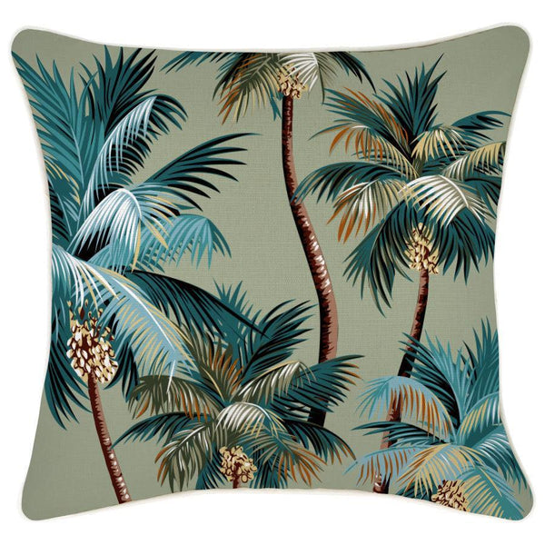 Cushion Cover-With Piping-Palm Trees Sage-45cm x 45cm - John Cootes