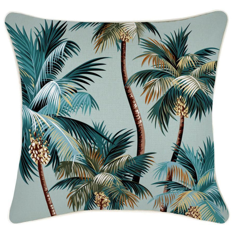 Cushion Cover-With Piping-Palm Trees Seafoam-45cm x 45cm - John Cootes