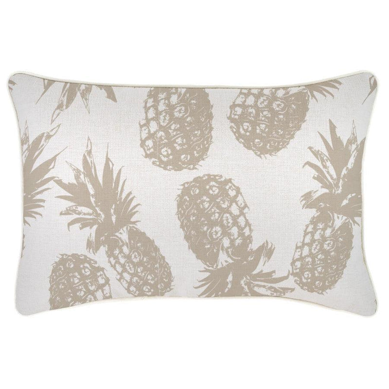 Cushion Cover-With Piping-Pineapples Beige-35cm x 50cm - John Cootes