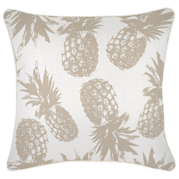 Cushion Cover-With Piping-Pineapples Beige-45cm x 45cm - John Cootes