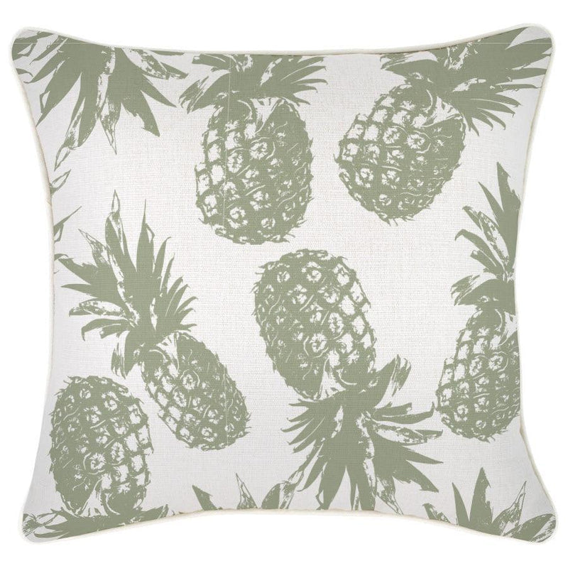 Cushion Cover-With Piping-Pineapples Sage-45cm x 45cm - John Cootes