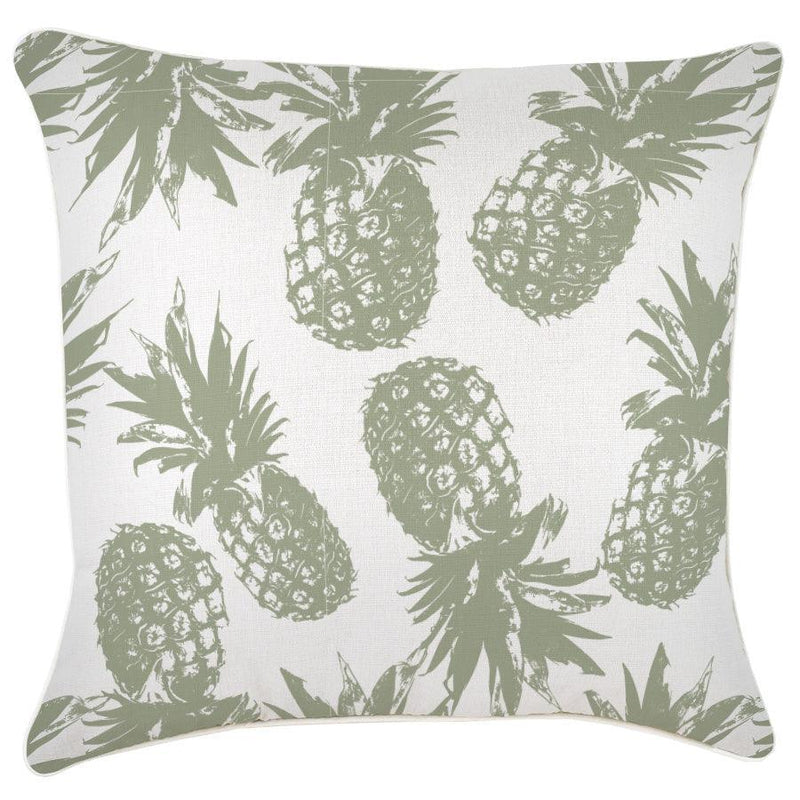 Cushion Cover-With Piping-Pineapples Sage-60cm x 60cm - John Cootes