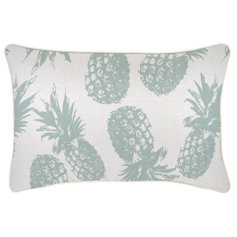 Cushion Cover-With Piping-Pineapples Seafoam-35cm x 50cm - John Cootes