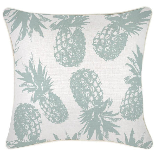 Cushion Cover-With Piping-Pineapples Seafoam-45cm x 45cm - John Cootes