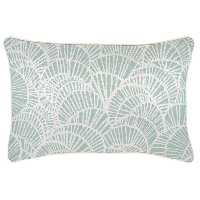 Cushion Cover-With Piping-Positano Pale Mint-35cm x 50cm - John Cootes