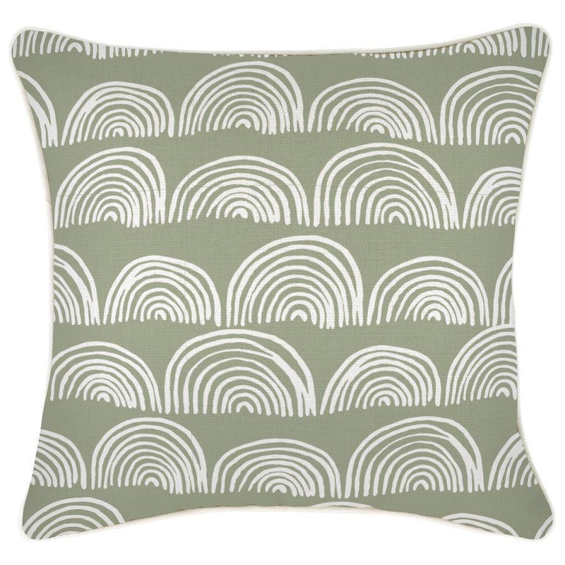 Cushion Cover-With Piping-Rainbows-Sage-45cm x 45cm - John Cootes