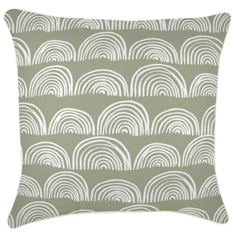 Cushion Cover-With Piping-Rainbows-Sage-60cm x 60cm - John Cootes