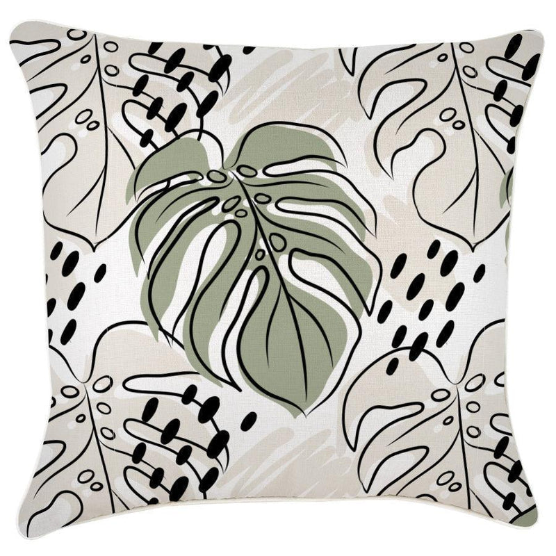 Cushion Cover-With Piping-Rainforest Sage-60cm x 60cm - John Cootes