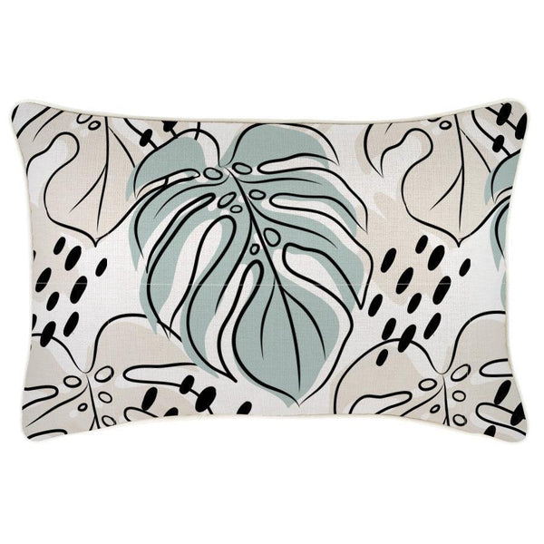 Cushion Cover-With Piping-Rainforest Seafoam-35cm x 50cm - John Cootes