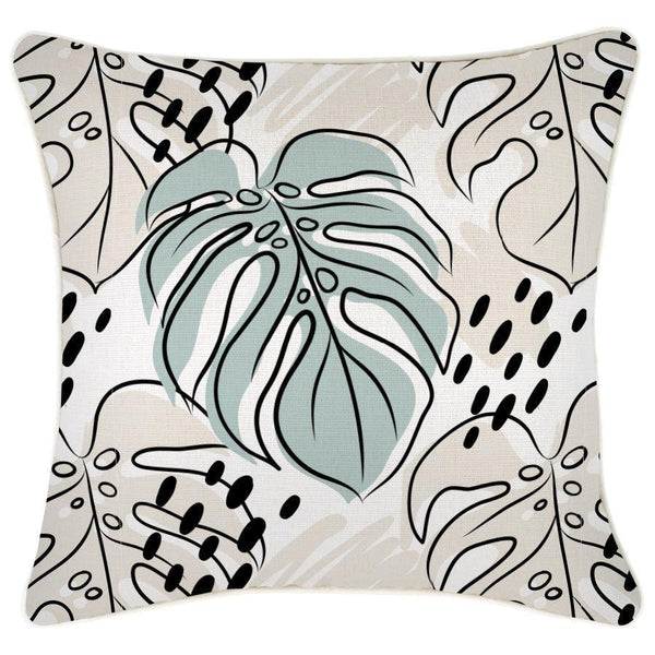 Cushion Cover-With Piping-Rainforest Seafoam-45cm x 45cm - John Cootes