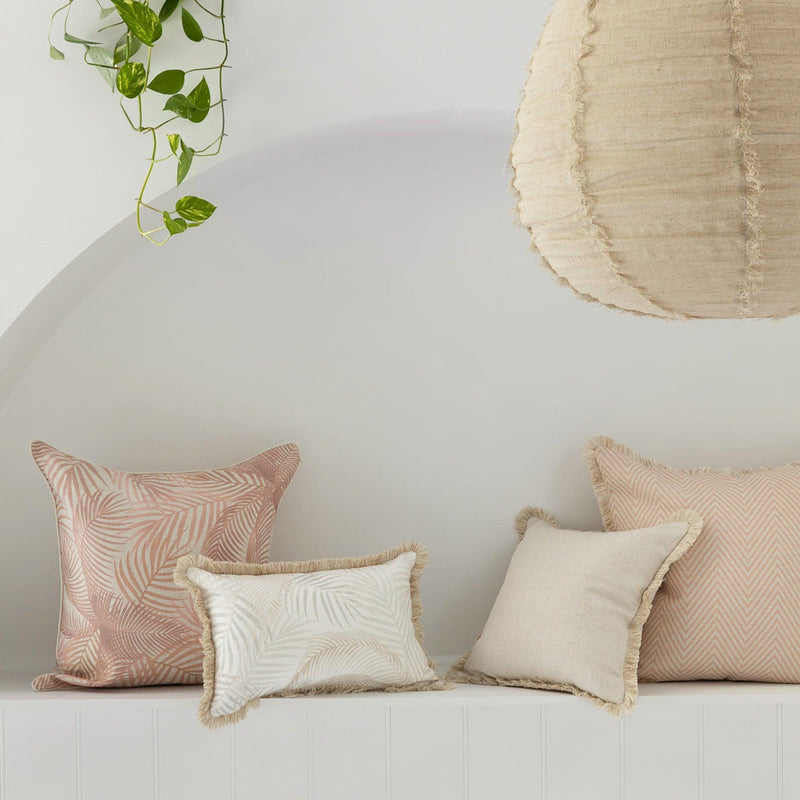 Cushion Cover-With Piping-Seminyak Blush-60cm x 60cm - John Cootes