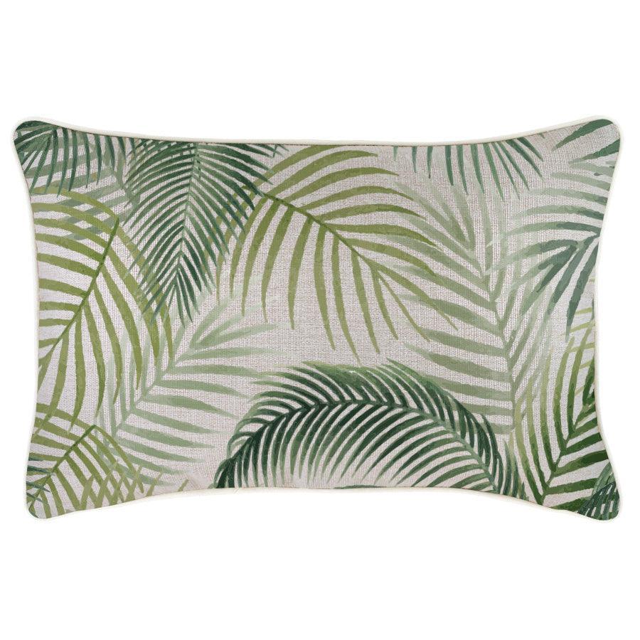 Cushion Cover-With Piping-Seminyak Green-35cm x 50cm - John Cootes