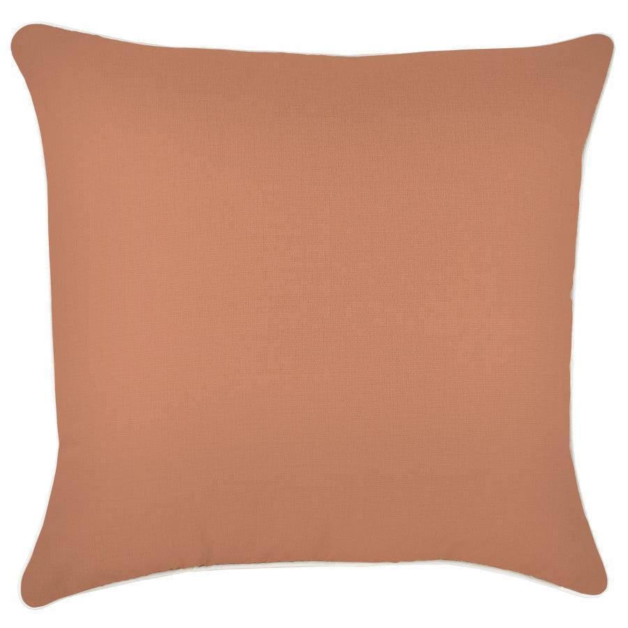 Cushion Cover-With Piping-Solid-Clay-60cm x 60cm - John Cootes