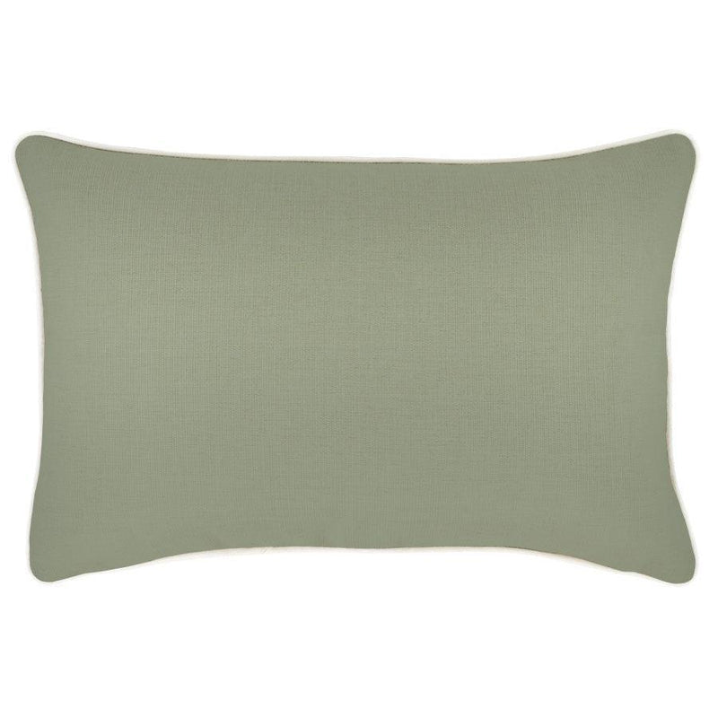 Cushion Cover-With Piping-Solid-Sage-35cm x 50cm - John Cootes