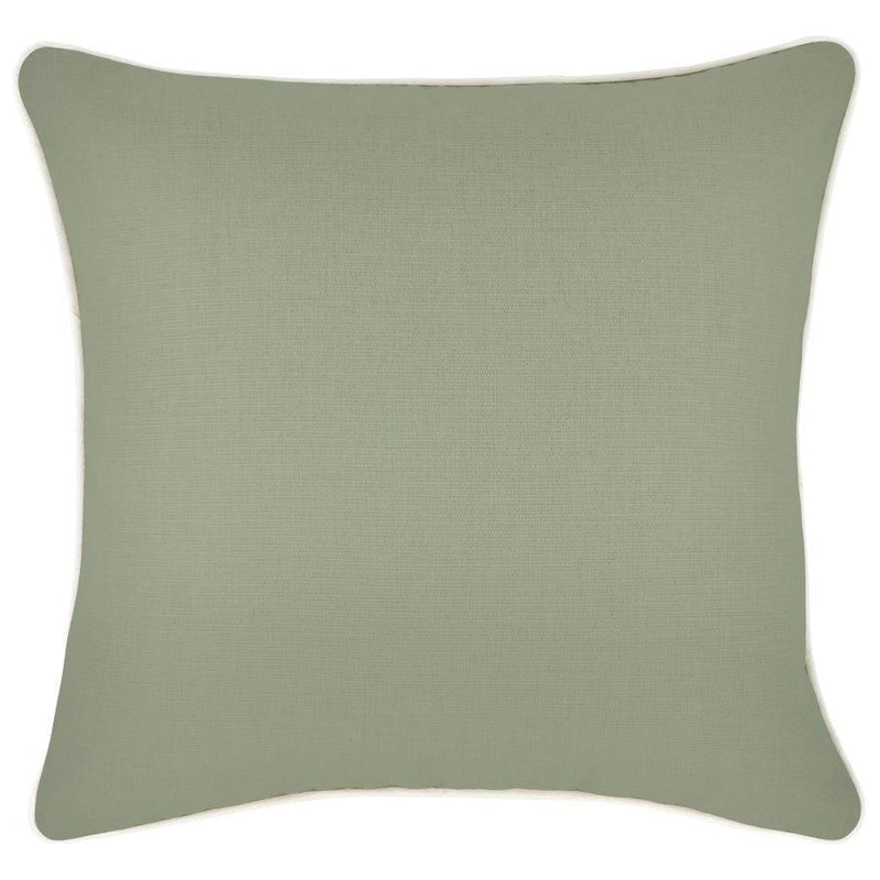 Cushion Cover-With Piping-Solid-Sage-45cm x 45cm - John Cootes