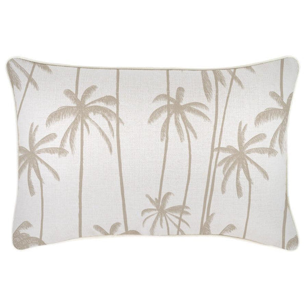 Cushion Cover-With Piping-Tall-Palms-Beige-35cm x 50cm - John Cootes