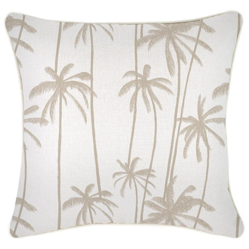 Cushion Cover-With Piping-Tall-Palms-Beige-45cm x 45cm - John Cootes