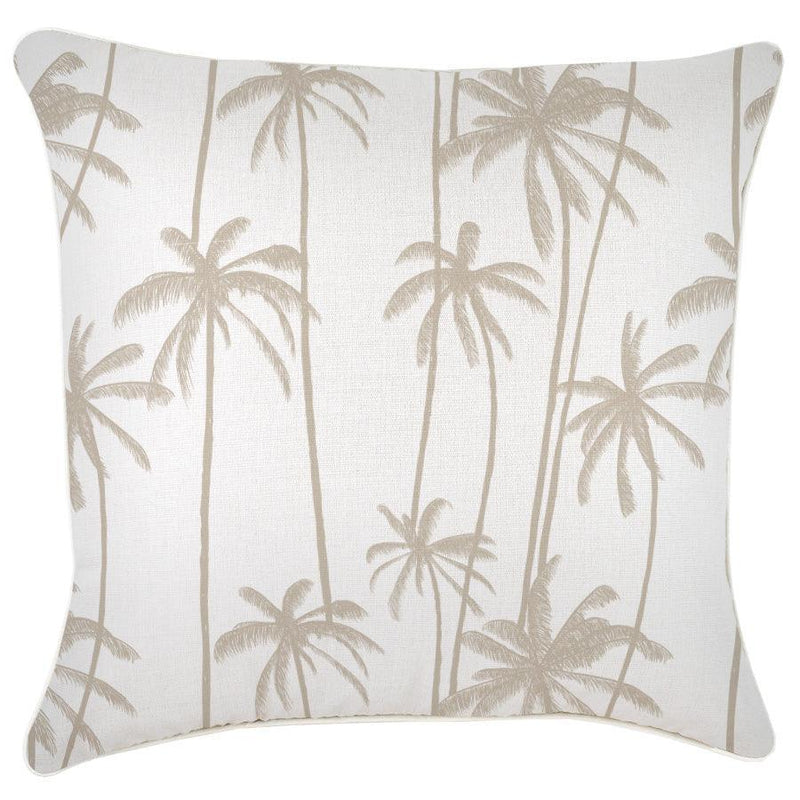 Cushion Cover-With Piping-Tall-Palms-Beige-60cm x 60cm - John Cootes