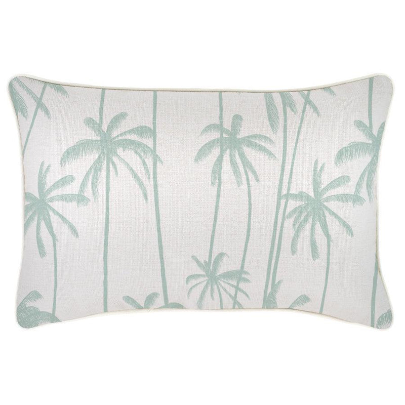 Cushion Cover-With Piping-Tall-Palms-Mint-35cm x 50cm - John Cootes