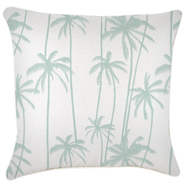 Cushion Cover-With Piping-Tall-Palms-Mint-60cm x 60cm - John Cootes