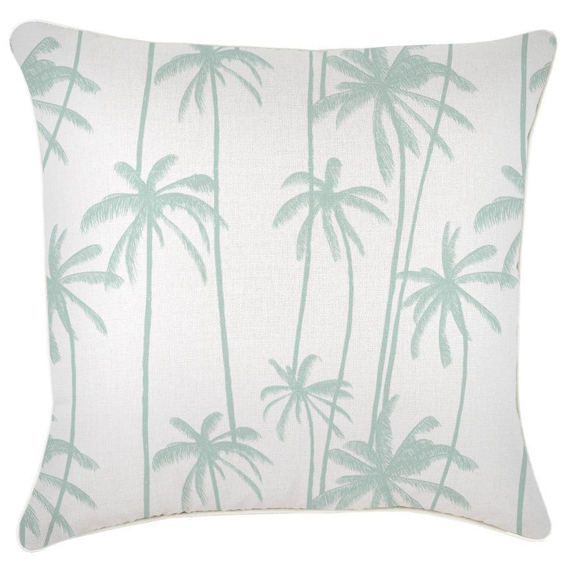 Cushion Cover-With Piping-Tall-Palms-Mint-60cm x 60cm - John Cootes