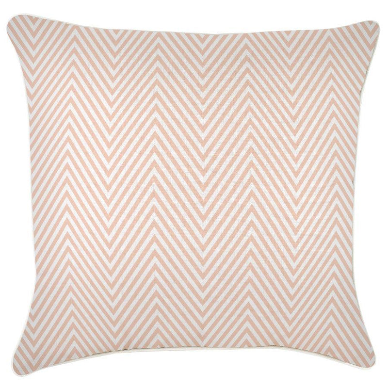 Cushion Cover-With Piping-Zig Zag Blush-60cm x 60cm - John Cootes