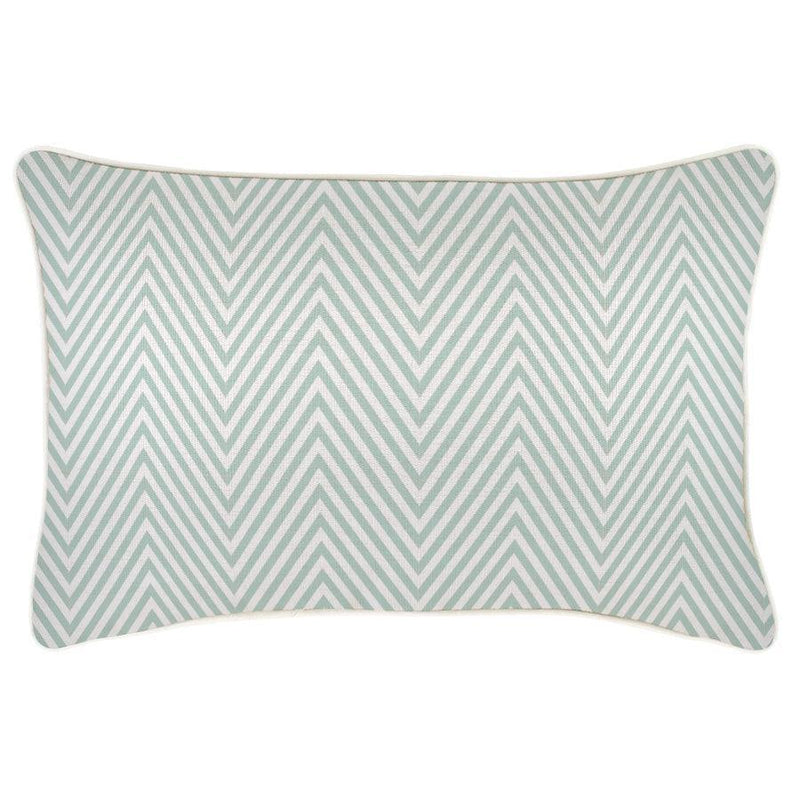 Cushion Cover-With Piping-Zig Zag Pale Mint-35cm x 50cm - John Cootes