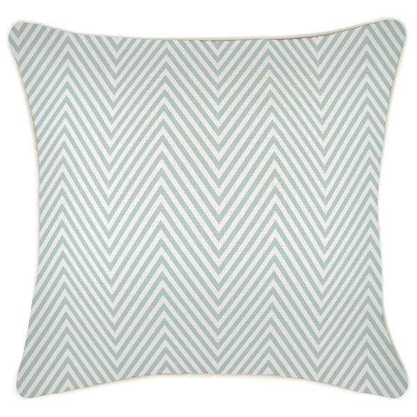 Cushion Cover-With Piping-Zig Zag Pale Mint-45cm x 45cm - John Cootes