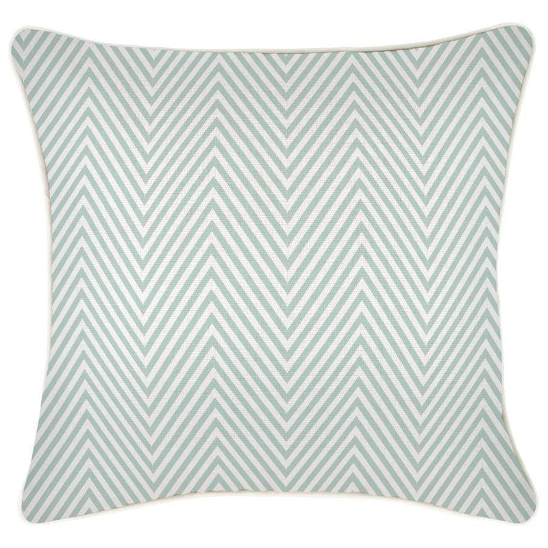 Cushion Cover-With Piping-Zig Zag Pale Mint-45cm x 45cm - John Cootes