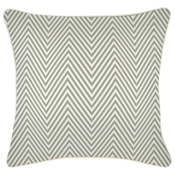 Cushion Cover-With Piping-Zig Zag Sage-45cm x 45cm - John Cootes